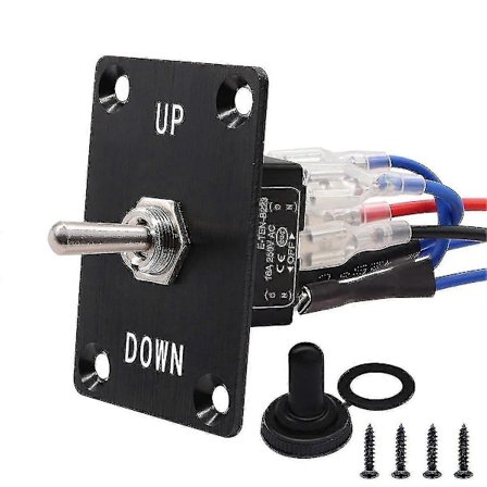 Momentana Vippbrytare 6-polig 3-läges (PÅ)-Av-(PÅ) Upp/Ner Polaritetsomvändare med Panel, Kablar och Lock