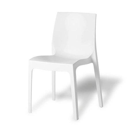 Heavy duty polypropylene café chair OLYMPIA, white