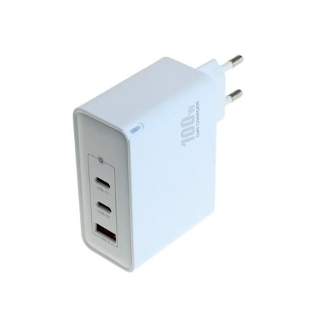 USB-laturi GaN-tekniikalla, 2x USB-C PD ja 1x USB-A - jopa 100 W:n teho