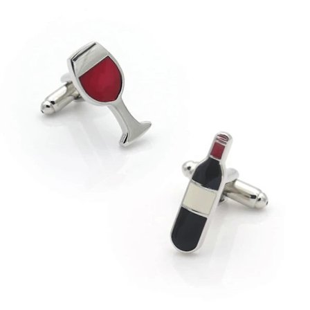 Kongque - Manchetknapper til vinflaske og glas