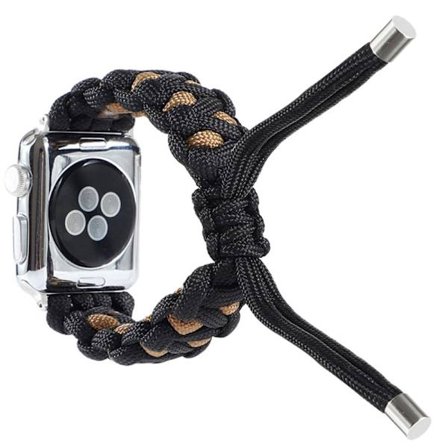 Apple Watch (45 mm) unikt klockarmband i nylon - Svart / Brun