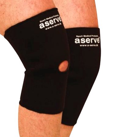 Aserve Knævarmestøttebind Åben Sort M, Medicin & Pleje, Støttebind, Knæstøtte