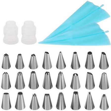 Sprøyte- og tyllsett, kakepynttilbehør for baking, standardomformere, silikonringer, kakedekorasjon