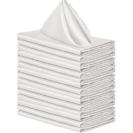 12 stk. stofservietter, Tum Satin bordsservietter, genanvendelige stofservietter til bryllup 43*43 cm