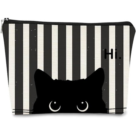 Katte Makeup Taske, Sød Makeup Taske, Katteelsker Gaver til Kvinder, Sorte Kat Gaver, Hello Kitty Killinger Kosmetik Taske med Lynlås Rejse 