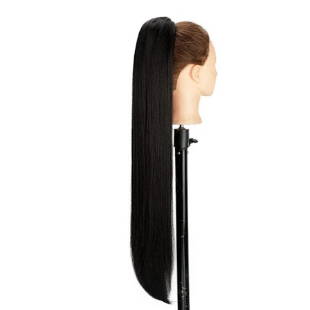 30 tuuman suora kiristysnyöri poninhäntä punainen luonnollinen suora ponin hännän hiuslisäke synteettinen kuitupidike hevosen hännän pidennyksessä