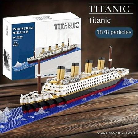 Rakennuspalojen kokoonpanolelu Titanic jättiläinen poika tyttö palapeli risteilyalus malli 1878 kpl 1878 pcs