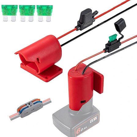 Batteriadapter til Milwaukee 12V M12 Dock Power Connector 12 Gauge Robot