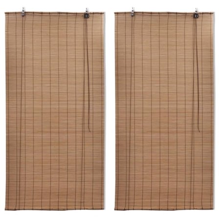 vidaXL Rullgardin bambu 2 st 120 x 220 cm brun