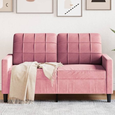 Soffa 2-sits rosa 120 cm sammet