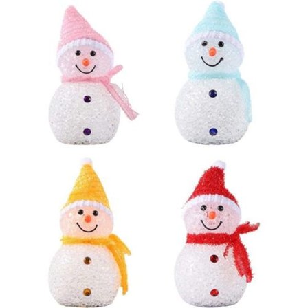 4-pack LED solcellslampor snögubbefigur solcells trädgårdsstake