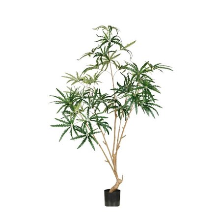 Kunstigt påfugletræ i potte, 180 cm, grøn silke