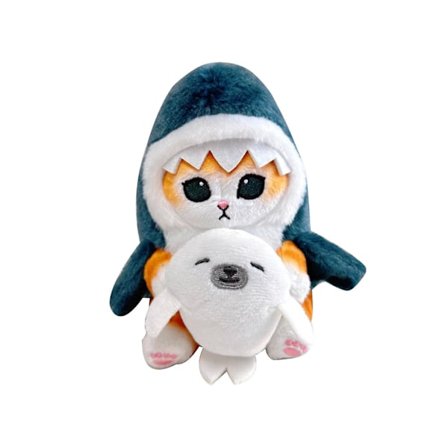 Söpö hai-kissa pehmolelu paistettu katkarapu kissa täytetty eläin plushie nukke