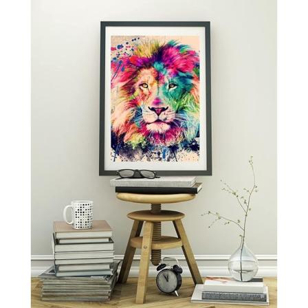 Lion 5D Diamantmalerisett (30x40cm), Tilpasset Dyr for Barn