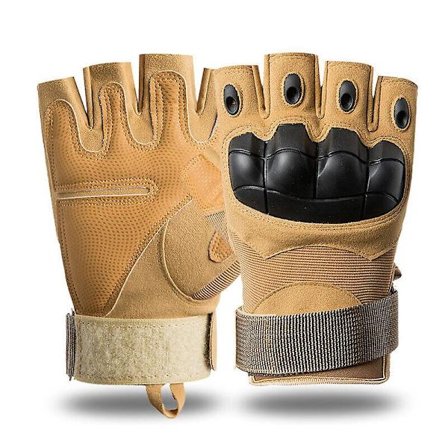 Militær taktiske, harde knokehansker Hele Fingerfingerløse Army Combat Jakt -hg