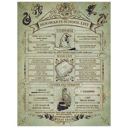 Harry Potter Canvas Maleri Hogwarts School List
