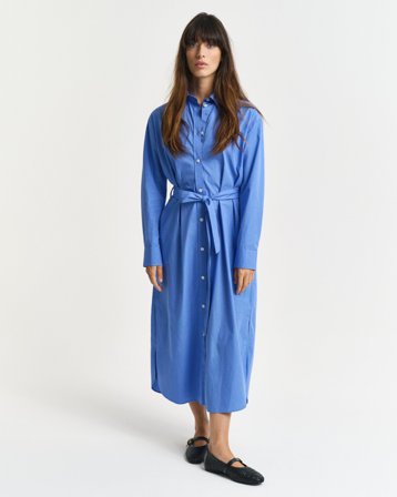 GANT Damen Popeline Hemdblusenkleid (34) Blau