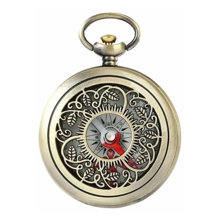 Vintage bronse kompass lommeurdesign utendørs fotturer navigasjon