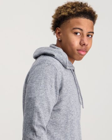 MAGGIORE Cashmere Blend Knit Hoodie Grijs Hoodies Jongens - Kids Brand Store