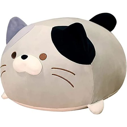 Mycket mjuk kattkudde plyschfylld kattunge, kan användas till sängar och soffstolar, (grå, 35 cm)