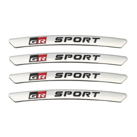 4 stk. Aluminium GR Sport Logo Felgklistremerker Emblemmerke For Toyota Gazoo Racing YARiS Corolla RAV4 C-HR Camry Supra Prado