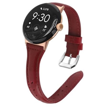 Klockarmband I Äkta Läder Röd Google Pixel Watch