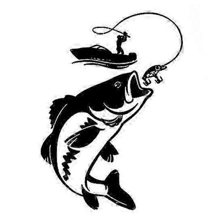 Rolig Fiske Fiskare Fisk Båt Bil Fordon Reflekterande Dekaler Klistermärke Dekor