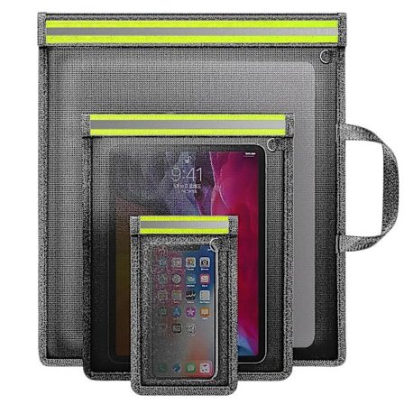 Faraday-tasker til telefoner, 3-pak Faraday-tasker EMP-sikre til bærbare computere, tablets og bilnøgler, Faraday-nøglebeskyttelse med refleks...