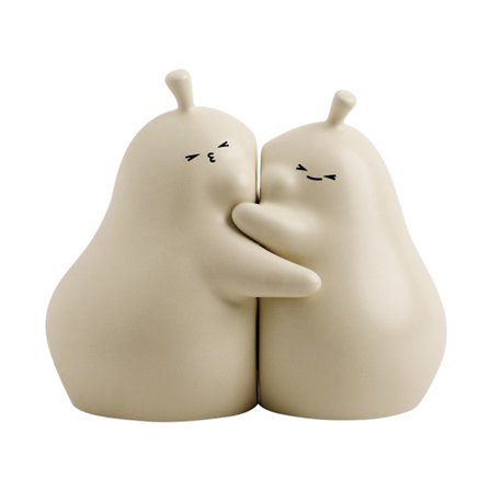 (Pieni Never Divide Päärynä Kirjatuki Setti - Matta Vaniljajäätelö) 1 pari söpöjä halaavia päärynä keraamisia kirjatukia kodin olohuoneen kirjahyllyyn