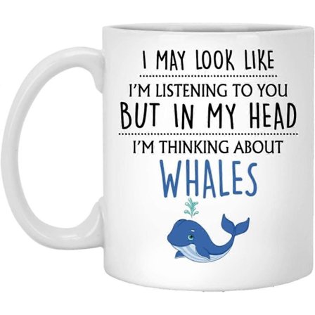 Hval Gave, Hval Krus, Hval Elsker Gave, Morsomme Blåhval Gaver Til Mamma, Kvinner, Henne, Ham, Jenter, Gaver Til Hvalelskere, Hvalskue 11oz