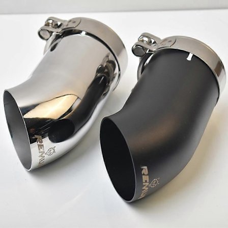 1 kpl Auton Mattamusta Pakoputki 3 Tuuman Äänenvaimennin Hopeinen 45 Asteen Taivutus 76MM Päätyputki Remus-logolla - Täydellinen