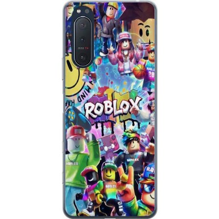 Yhteensopiva Puhelinkuori Sony Sony Xperia 5 II Suuri värikäs Roblox-maailma monilla hahmoilla, energinen pelikuvaus täydellinen lastenhuoneisiin j