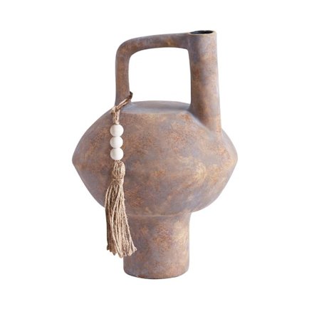 Keraaminen terrakottamaljakko, 23x23x35cm, Harmaa