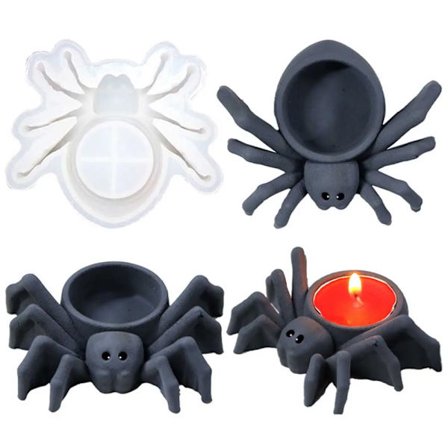 Spider Candle Holder Silicone Molds Epoxy Resin Candle Stands Concrete Molds Mini Storage Tray Cement Mould DIY Home Candlestick