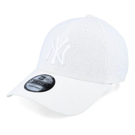 New Era - MLB Vit adjustable Keps - New York Yankees Linen 9FORTY White Adjustable @ Hatstore