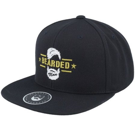 Bearded Man - Svart snapback Keps - Beard Logo Black Snapback @ Hatstore