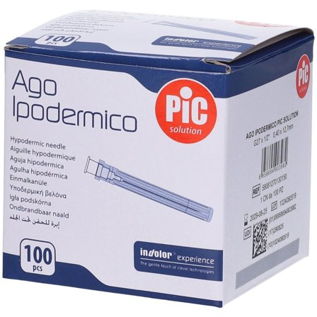 Ago Ipodermico Pic Gauge 27 1/2 100 Pezzi