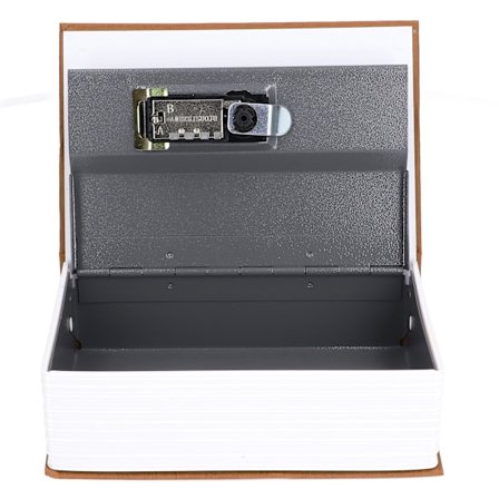 Bogformet stålskab Klassisk hemmelig bog Sikkerhedslås Kodetype Husholdningsopbevaring BoxBrun