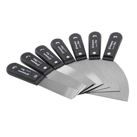 Spackelspatel, 1 tum - 5 tum 7-delars set, inklusive förvaringsväska, lämplig för gör-det-själv-väggreparationsverktyg, inklusive spackelspatel, 