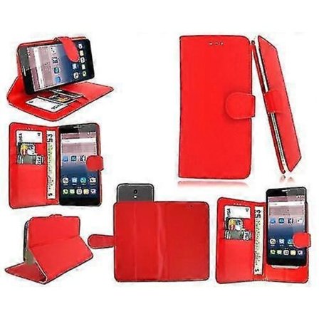 Doro 8035 5' ekte lær lommebok flip deksel (rød) bok lommebok