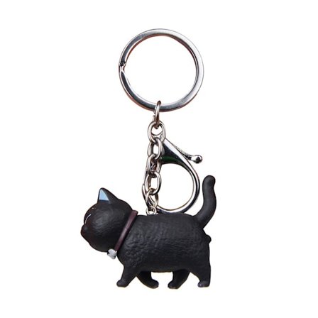 Mini søt tegneserie lubben katt modell hengende leketøy nøkkelring nøkkelring