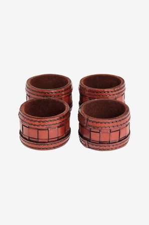 Halvor Bakke - Läder Servettringar 4-pk - Beige - Servettringar - Från Homeroom