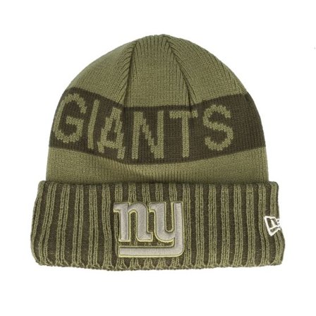 New Era - NFL Grön cuff Beanie - New York Giants NFL Salute To Service Green Knit Cuff @ Hatstore