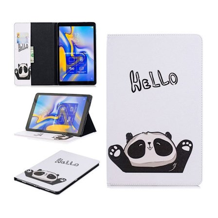 Samsung Galaxy Tab A 10.5 mönstrat flipfodral i läder - Hej Panda