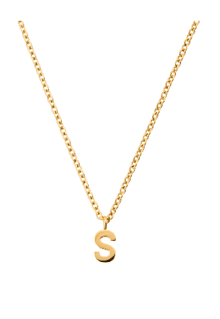 Mockberg Petite Plain Letter S Gold Necklace Smycken & klockor Dam Guld ONESIZE