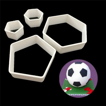 Unik 4 stk Sugarcraft Fotball Fondant Form Kakekake D