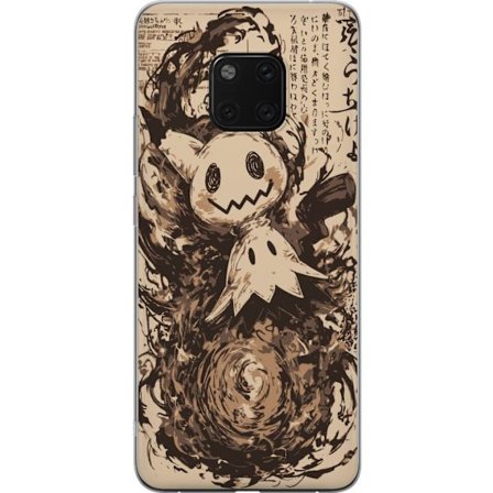 Yhteensopiva Puhelinkuori Huawei Huawei Mate 20 Pro Mimikyu draamallisessa taiteen tyylissä, jota ympäröivät tummat pyörteet ja väriroiskeet, jo