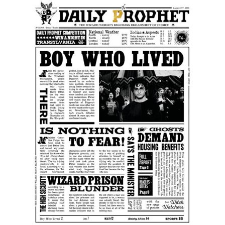 A3 Print - Harry Potter - Daily Prophet - Boy who lived