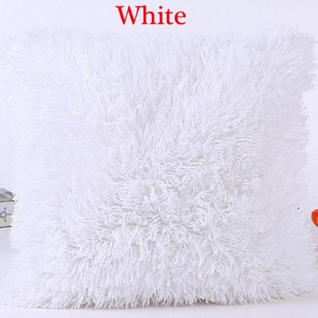 18" putetrekk Pelspute i plysj HVIT white