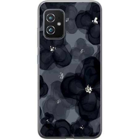 Yhteensopiva Puhelinkuori Asus Asus Zenfone 8 Abstrakti tummanvärisellä kukkakuviolla, jossa on elegantti ja dramaattinen tunnelma